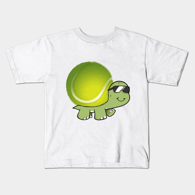 Cool Tennis Ball Turtle Kids T-Shirt by inkstyl